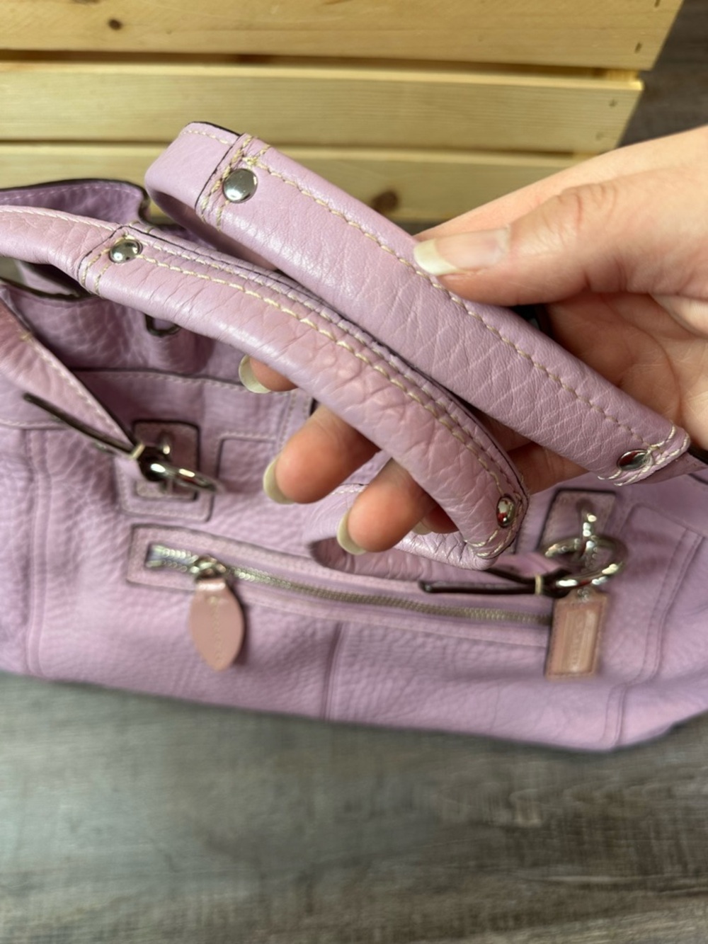 Coach Purple Lilac Leather Penelope Shoulder Bag Purse Style - Picture 13 of 17